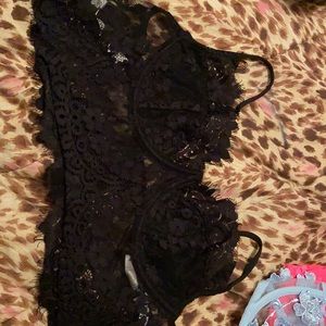 Black lace bra